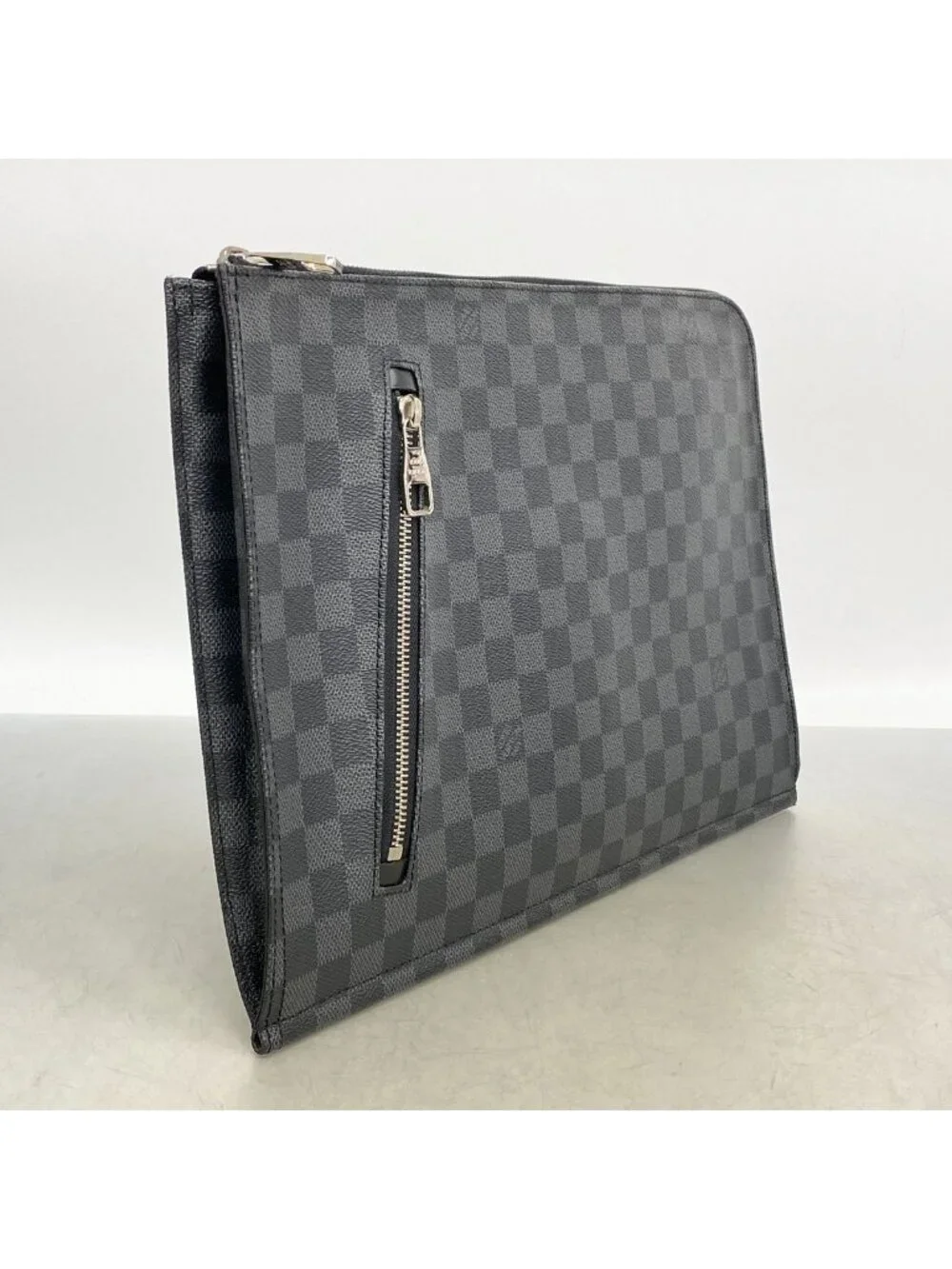 Louis Vuitton Clutch Damier Graphite Poche Document Black Gray